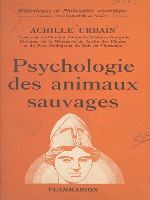cover image of Psychologie des animaux sauvages